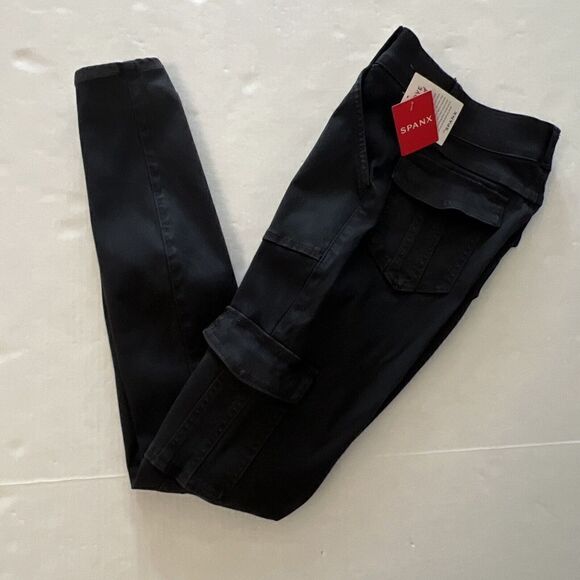 Spanx Stretch Twill Ankle Cargo Pant Washed Black Womens XS 20311R New NWT - Picture 16 of 16